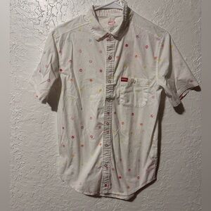 Disney Avengers Marvel Logos Pride Button Down Woven Dress Shirt Adults Size XS